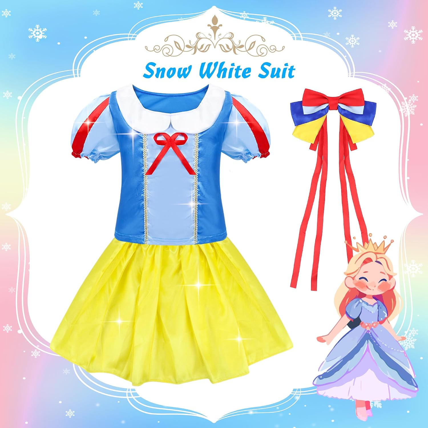 Thumbnail 4 de 16-Piece Princess & Mermaid Dress-Up Costume Set for Little Girls (Princess Role Play Gift)