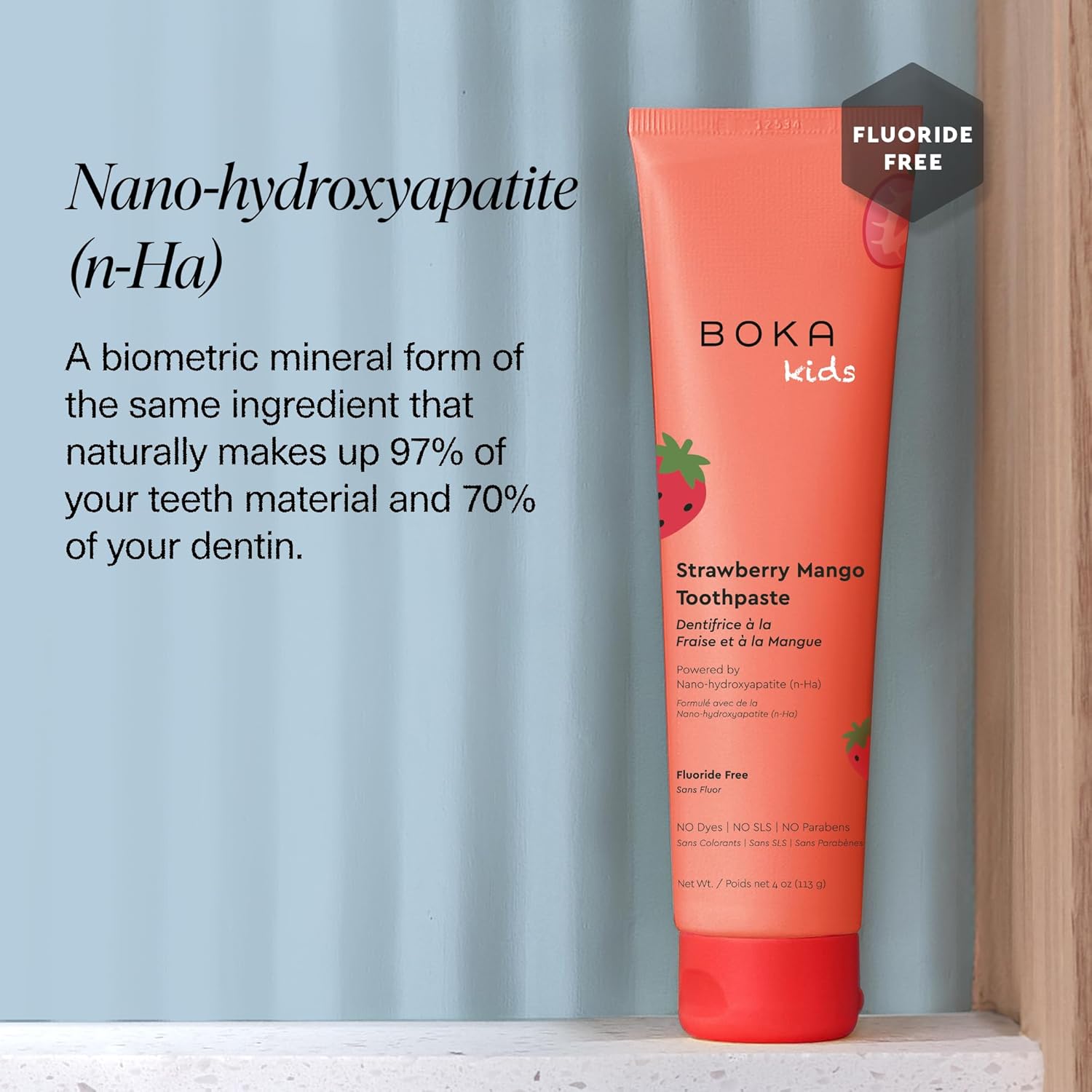 Thumbnail 3 de Boka Fluoride-Free Nano Hydroxyapatite Toothpaste (Strawberry Mango), 4 oz