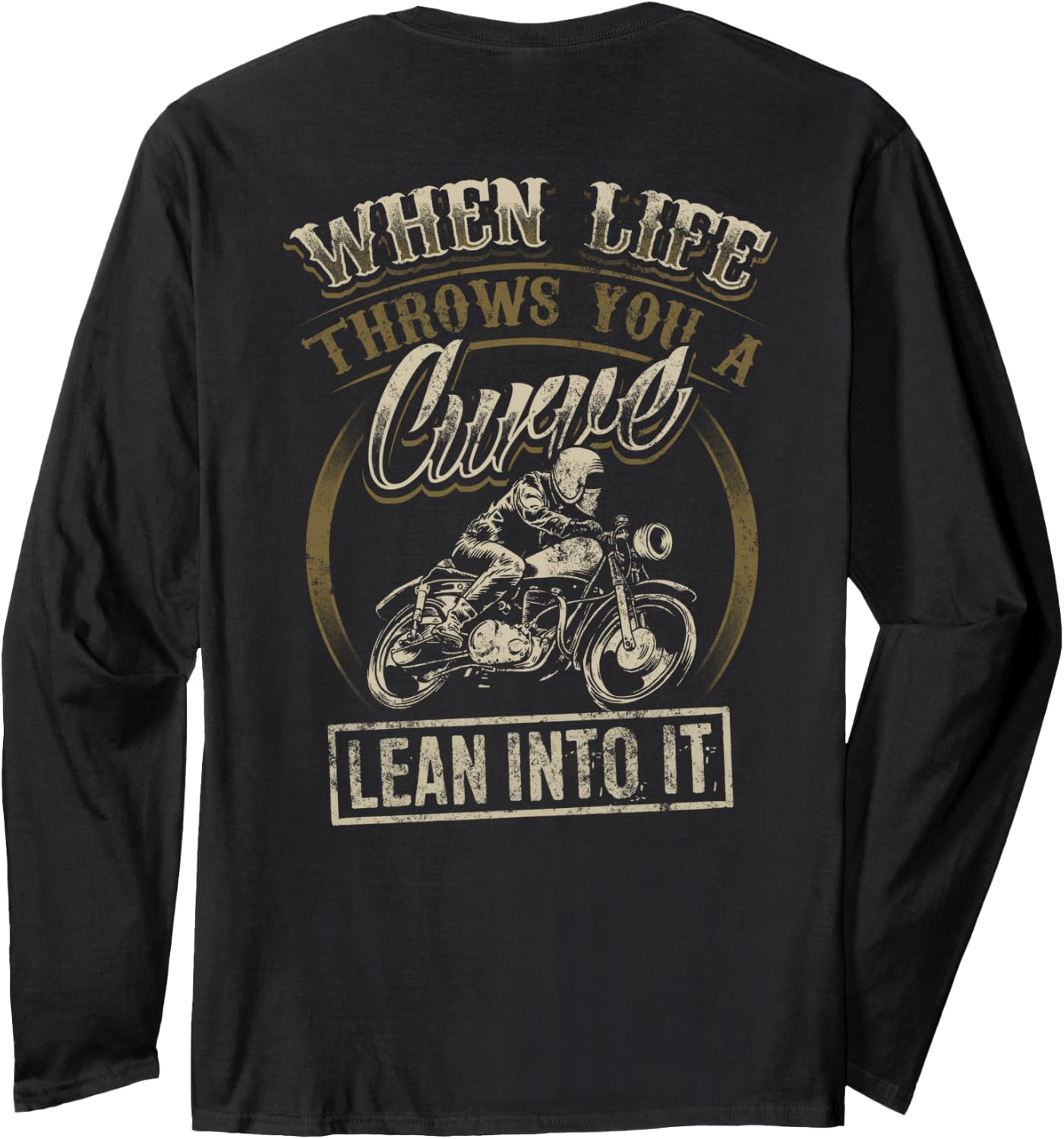 Detalle de Cool Back Print Biker Motorbike Rider Edgy Maglia a Manica