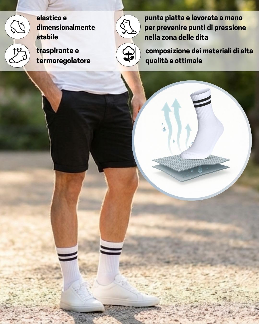 Thumbnail 2 de sockenkauf24 Calze Sportive Uomo Calzini Tennis 6 Paia Spugna Rinforzati Crew Socks