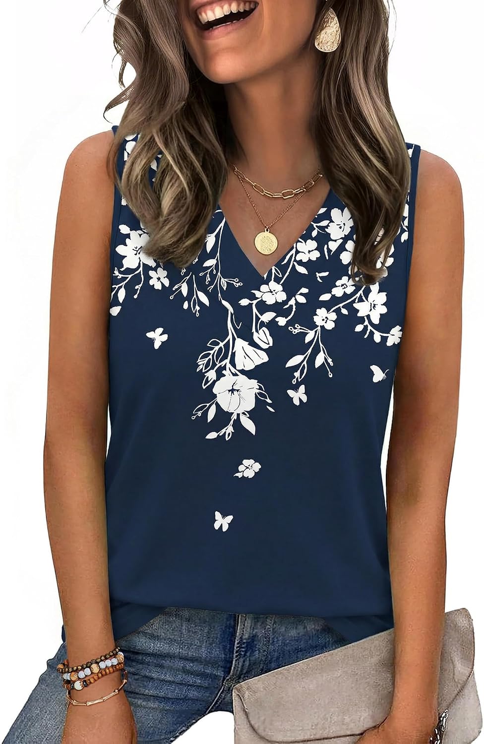 Thumbnail 6 de Zeagoo Damen Sommer Tank Top mit V-Ausschnitt – Ärmellos, Basic, Vielseitig (S–2XL)