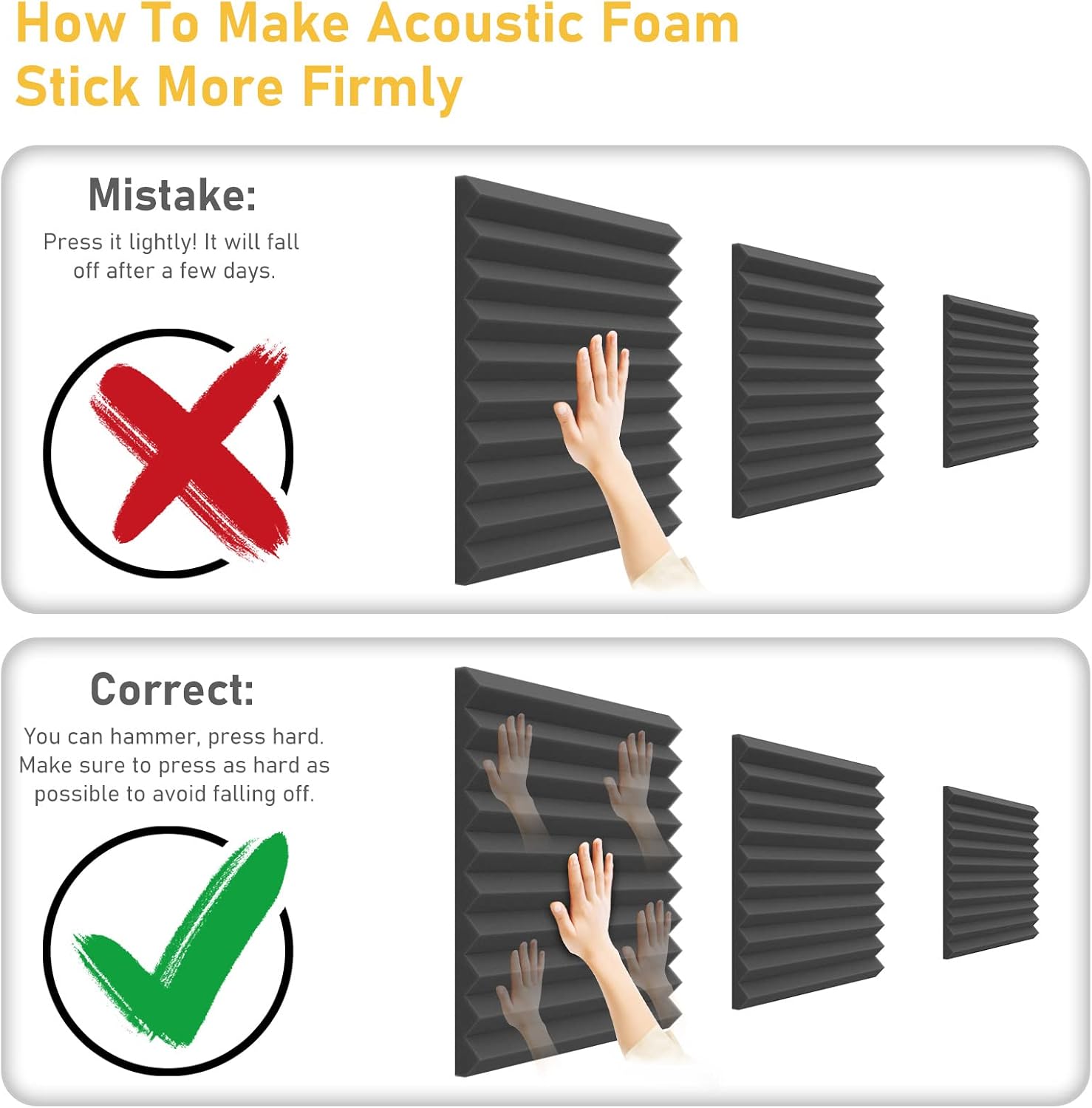 Thumbnail 5 de JBER 48 Pack Acoustic Foam Panels 48pcs 30×30×2.5cm