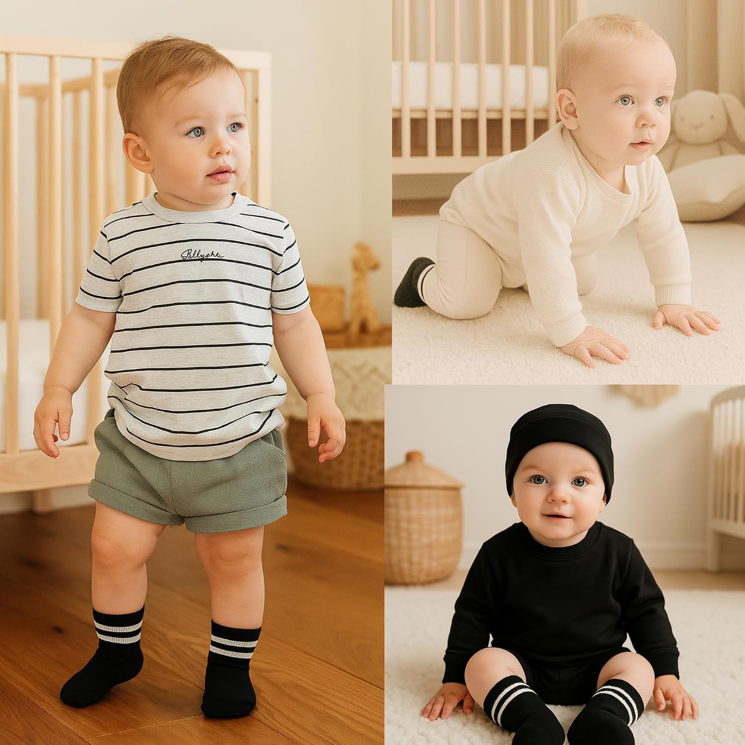 Detalle de bistyle Baumwolle 6 Paar Baby Socken – nahtlos, atmungsaktiv und langlebig (0–36 Monate)