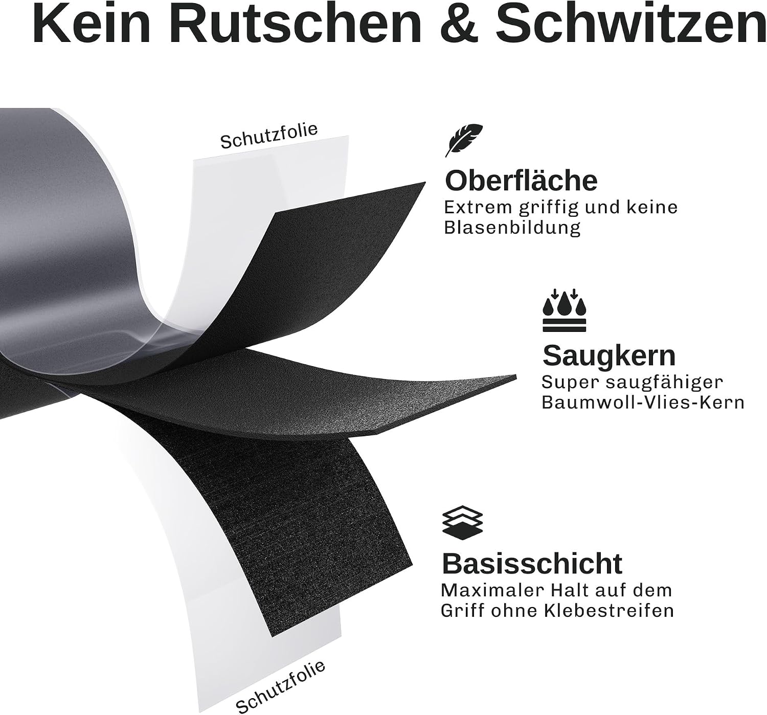 Detalle 2 de Otaro Griffband Tennisschläger – rutschfest & schweißabsorbierend, 2er Set