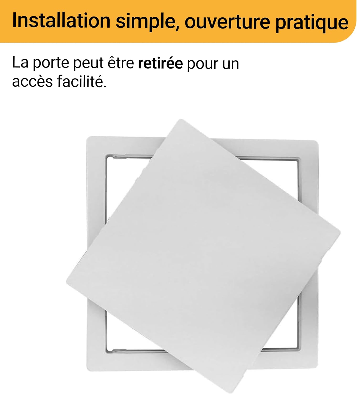 Detalle de Trappe de visite plafond 150x150 mm – Lot de 2 (accès compteur d’eau, boîtes à fusibles et câbles)
