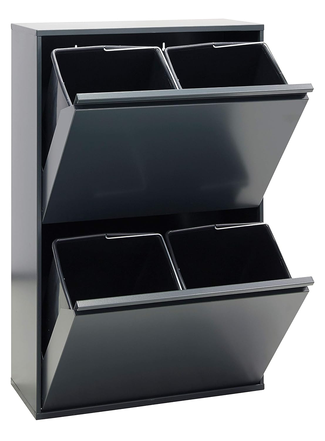 Detalle 2 de Arregui Basic CR604-B Cubo de Basura y Reciclaje 4 Compartimentos ♻