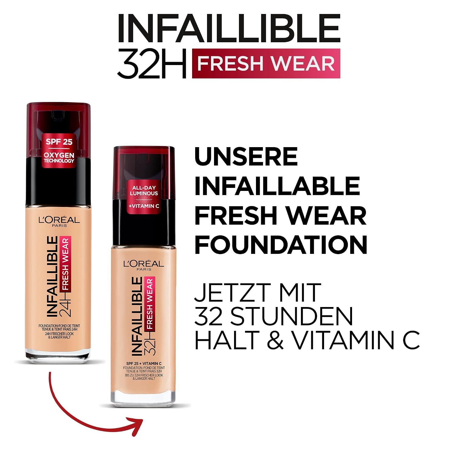 Detalle de L’Oréal Paris Infaillible 32H Fresh Wear Make-up 220 Neutral – wasserfest, langanhaltend, SPF25
