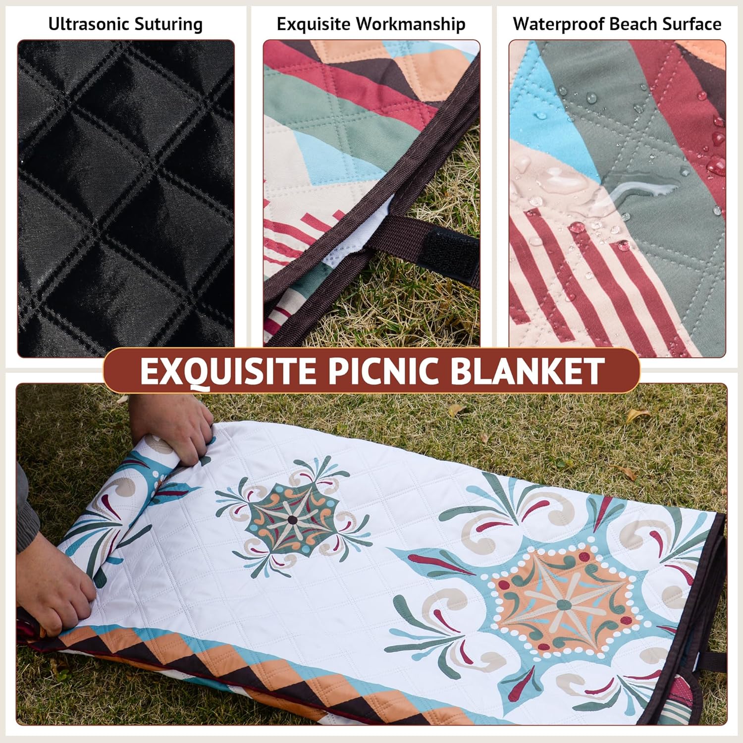 Detalle de LARUTAN Extra Large picnic blanket 200x300cm