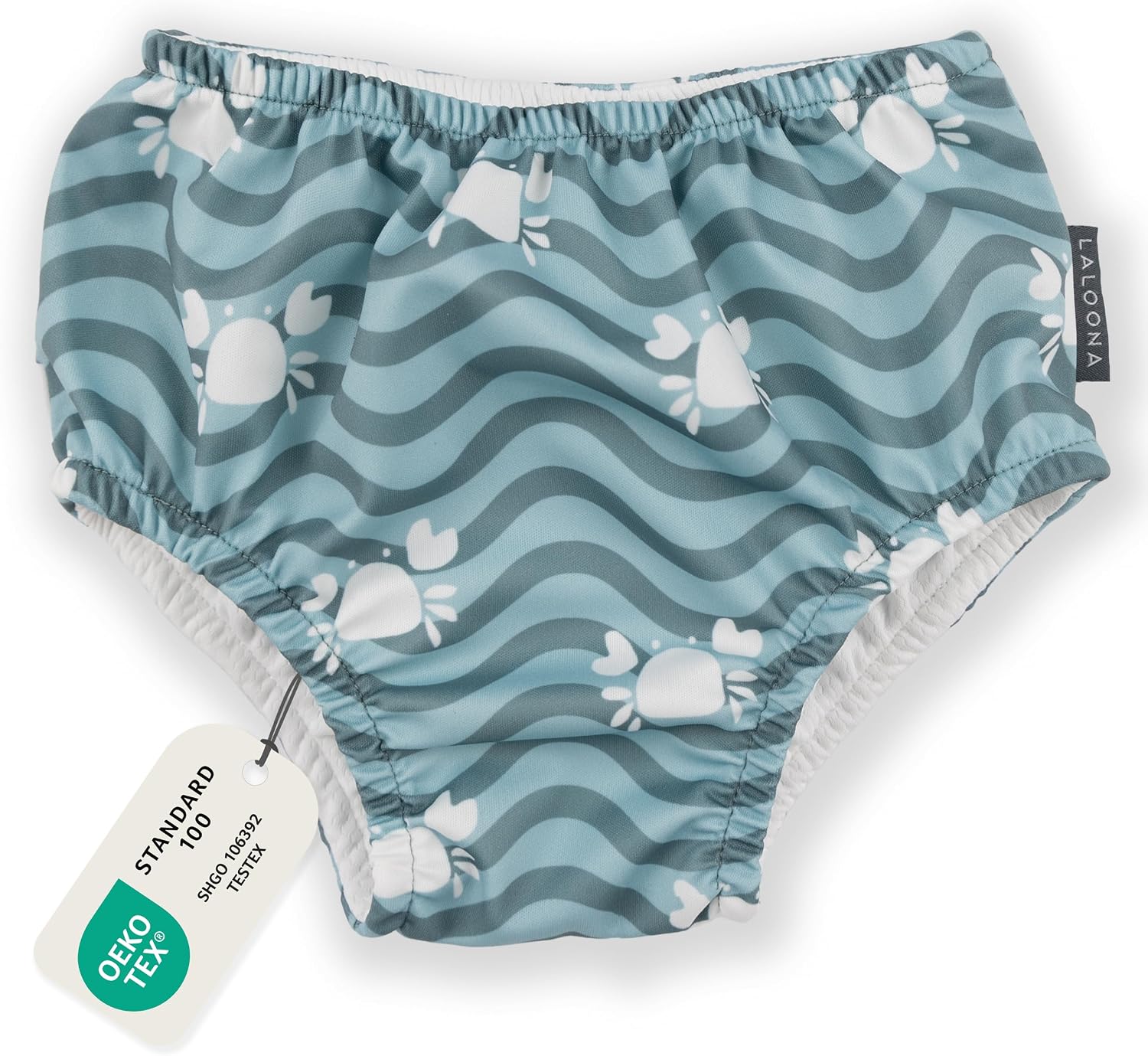 Detalle de LaLoona couche de bain bébé réutilisable anti-fuite Oeko-Tex Standard 100 motif crabe vert (taille 86-92)
