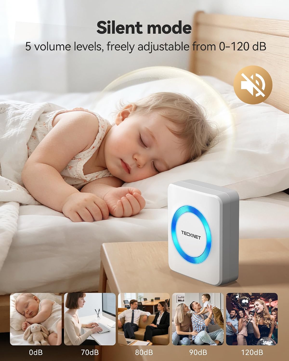 Detalle de TECKNET Wireless Doorbell 400m range