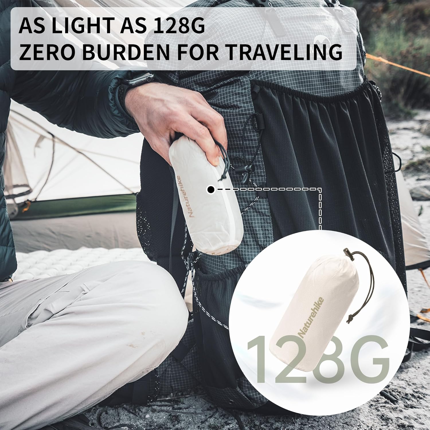Thumbnail 4 de Naturehike Ultralight Sleeping Bag Liner (Hut Liner) – 128g travel sheet, compact pack size