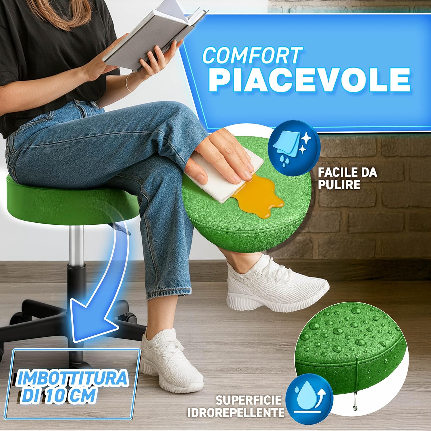 Thumbnail 5 de TRESKO sgabello girevole 47-60 cm