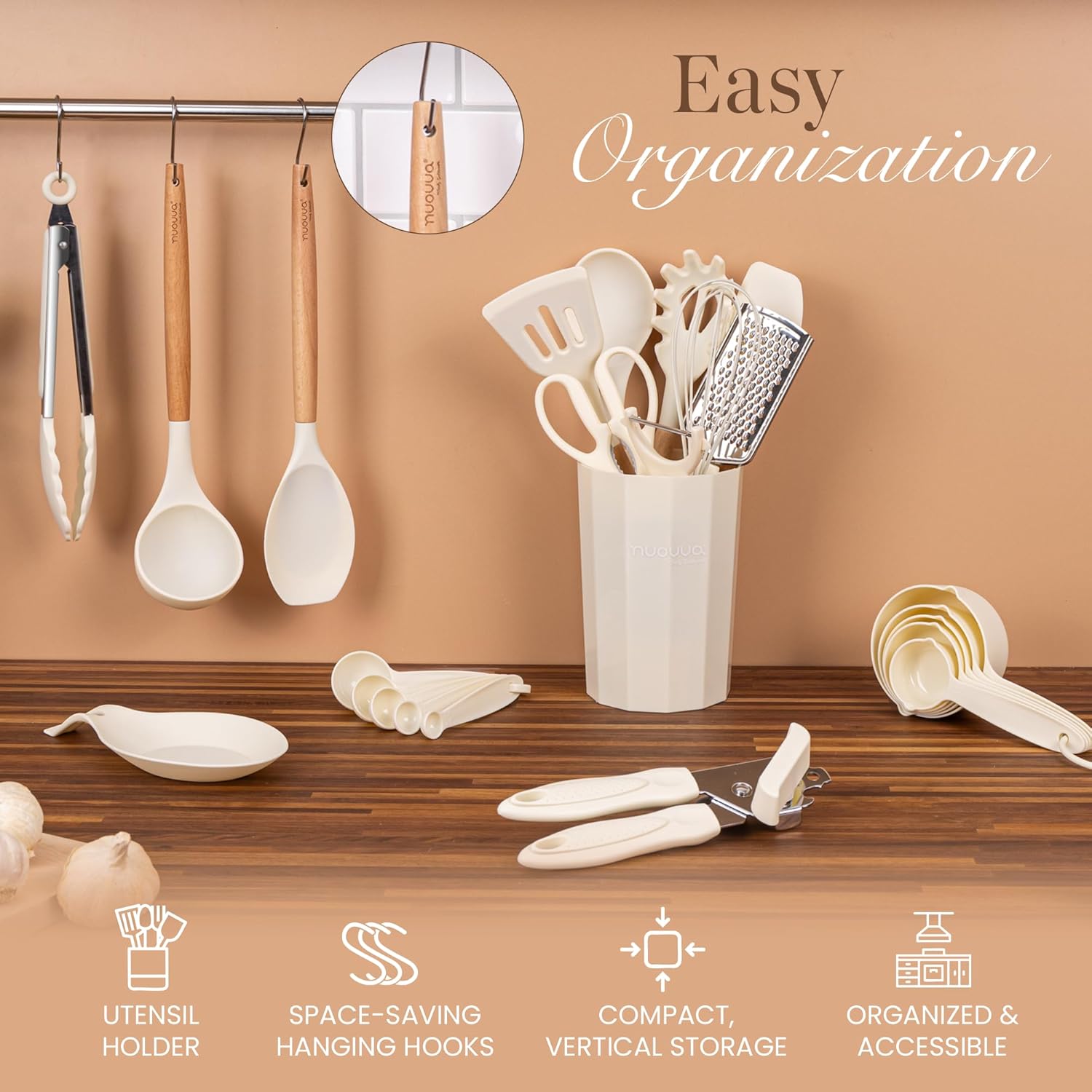 Detalle de nuovva 35pc Silicone Kitchen Utensils Set
