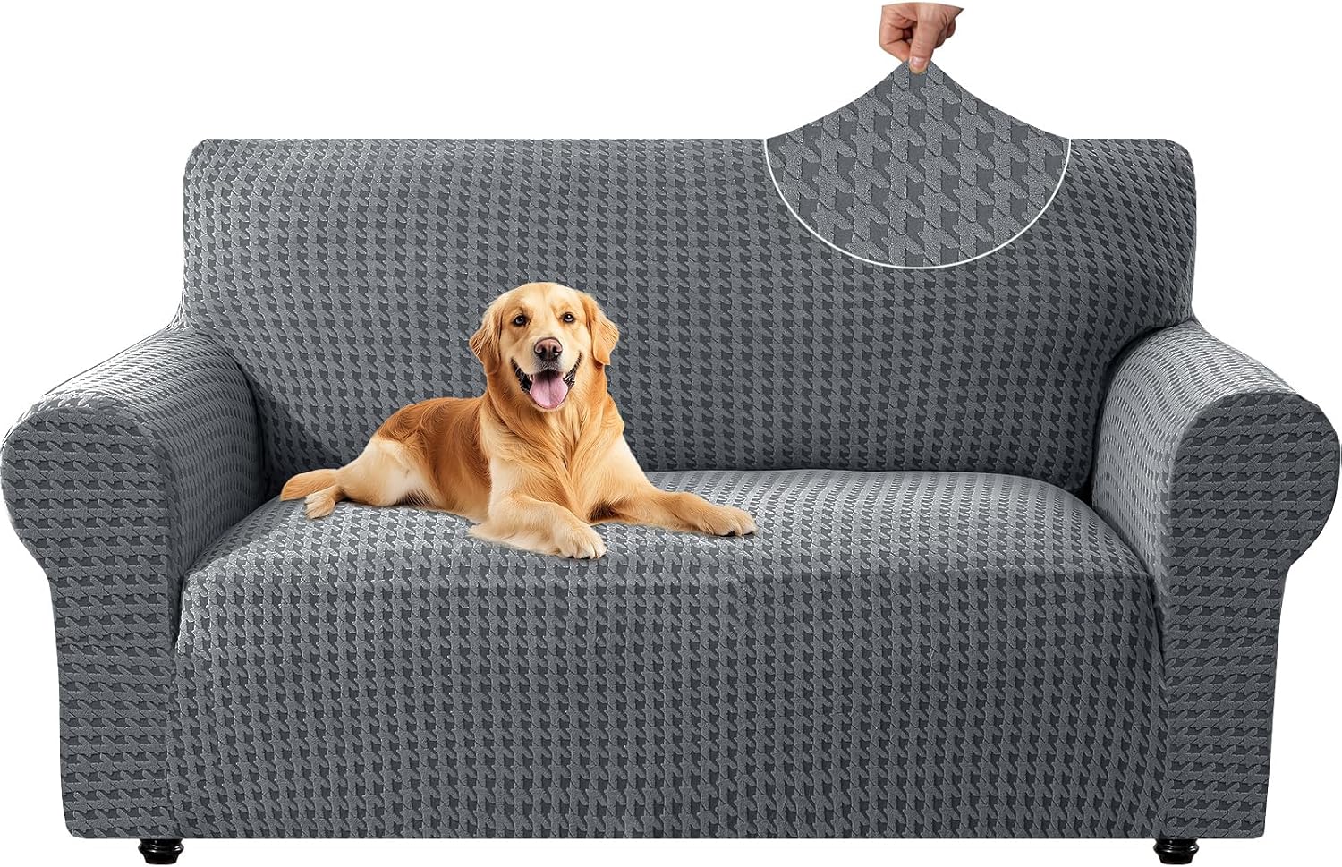 Detalle de YSTELLAA Housse Canapé 2 Places Gris Clair 🛋