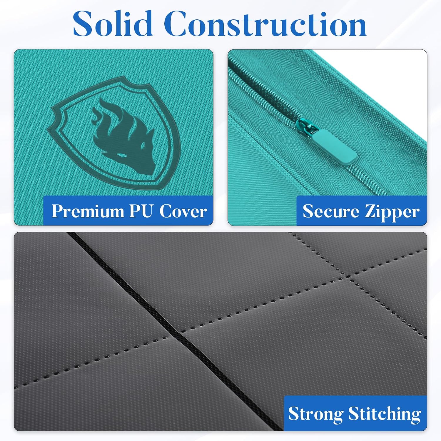 Detalle de Fabmaker Premium Zip Card Binder 12 Pocket (912 Cards) - Teal