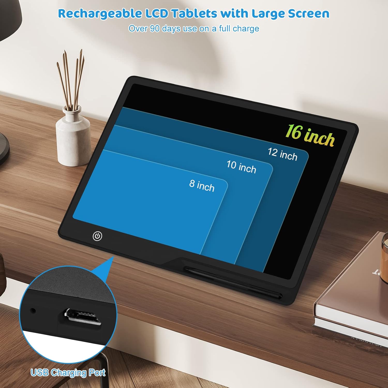 Thumbnail 1 de LCD-Schreibtablett für Kinder 16 Zoll – wiederaufladbar, robust und kinderfreundlich