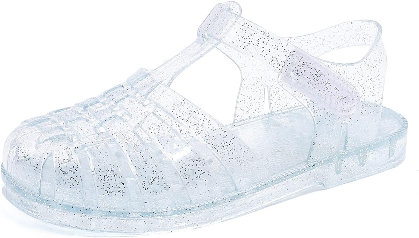 Detalle de GUGUYeah Jelly Sandals for Girls: Closed-Toe Princess Style Beach Shoes