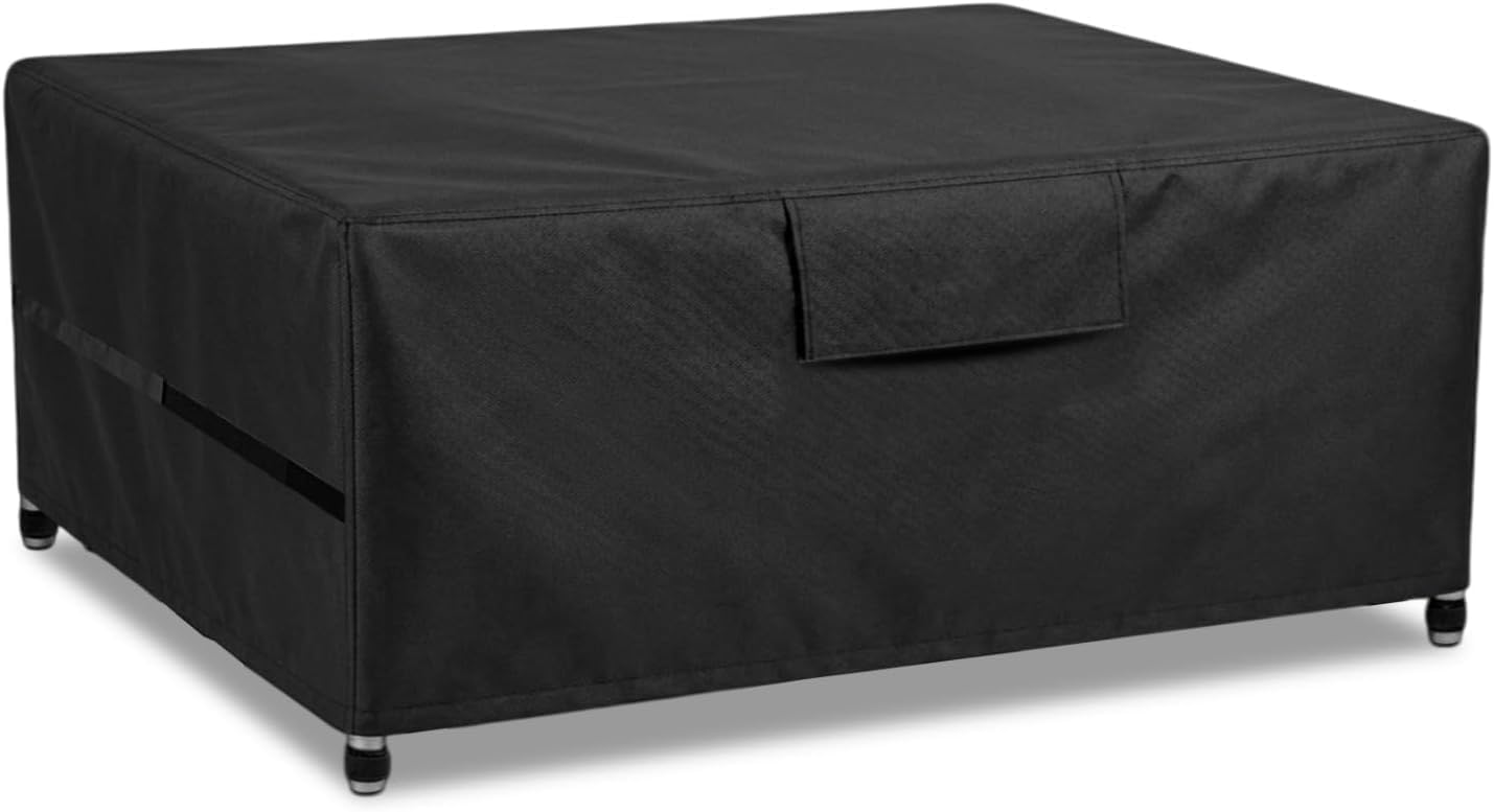 Detalle de AWNIC T160-2D Garden Furniture Cover, Waterproof 420D Oxford, Black, 160 x 160 x 85 cm