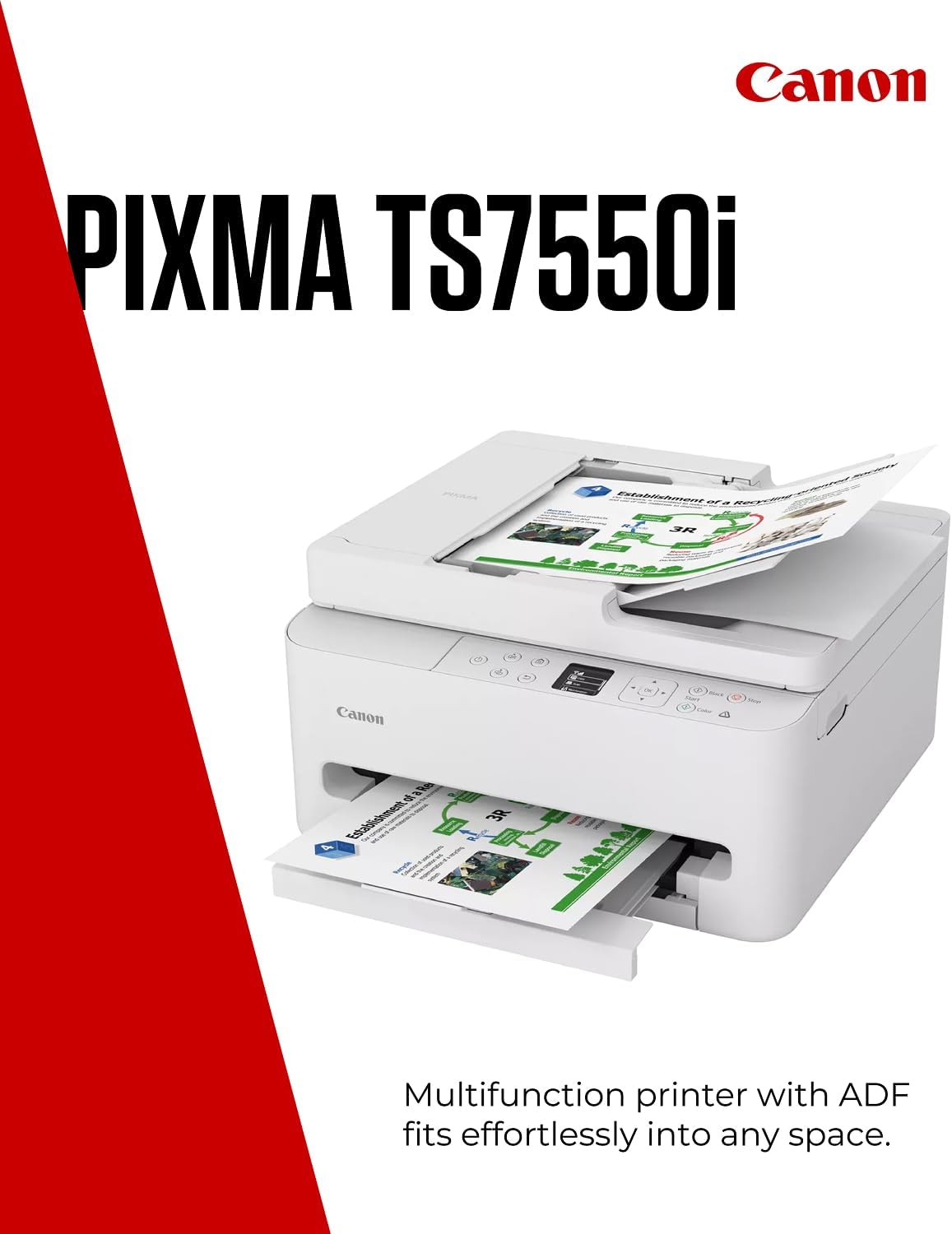 Detalle de Canon PIXMA TS7550I: A compact, wireless all‑in‑one for home offices