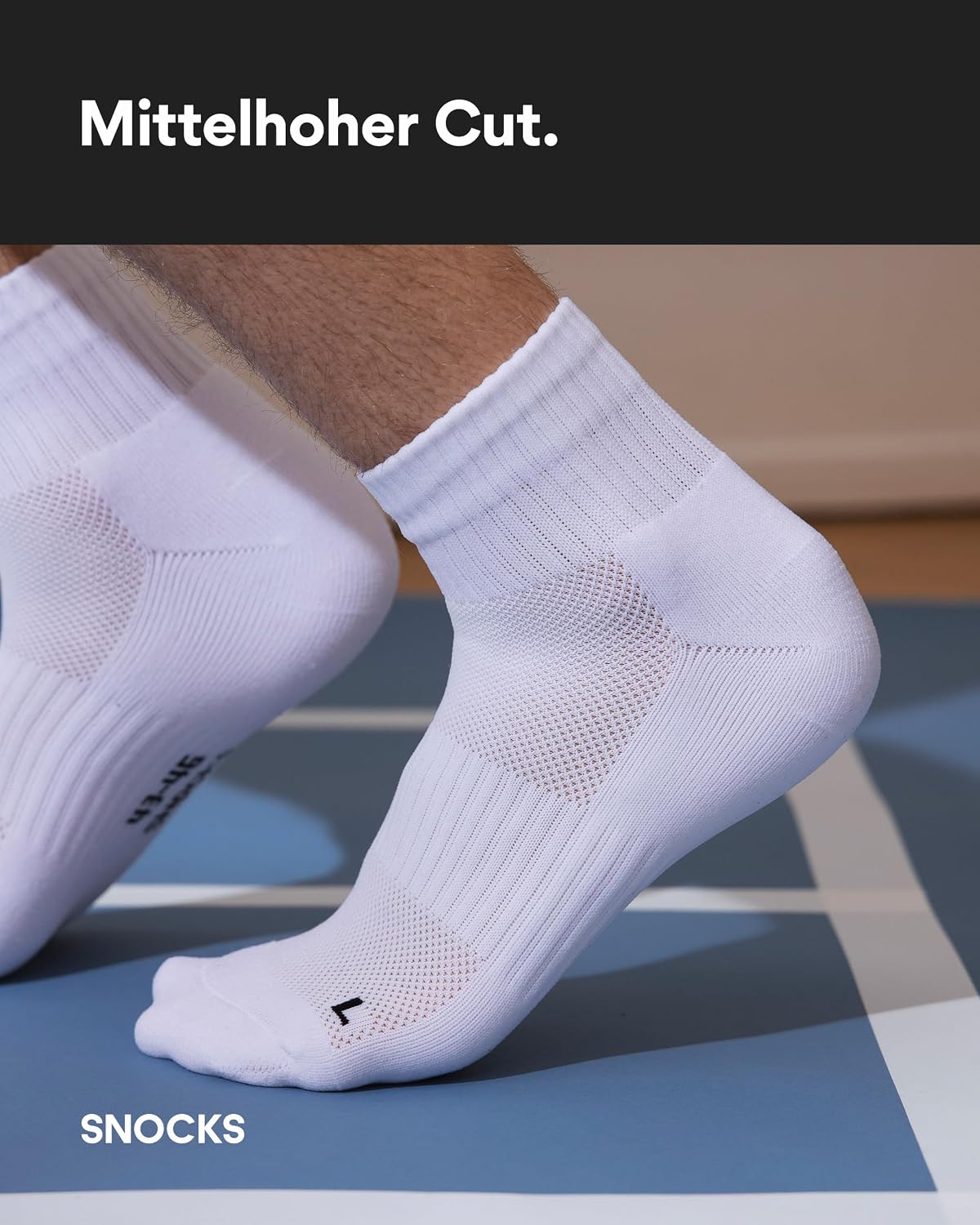 Detalle 2 de Snocks Mittelhohe Laufsocken (4 Paar) – atmungsaktive Sport-Quarter-Socken ohne Verrutschen, Gr. 35–50