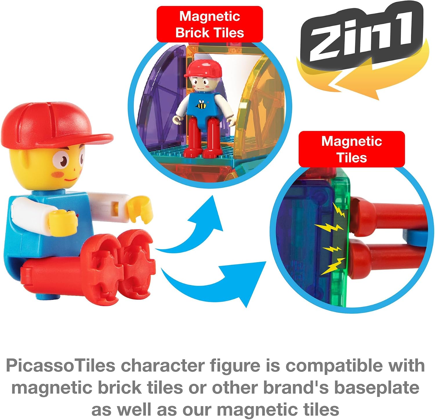 Thumbnail 5 de PicassoTiles PTL333 – zestaw 333 magnetycznych płytek i klocków 3D