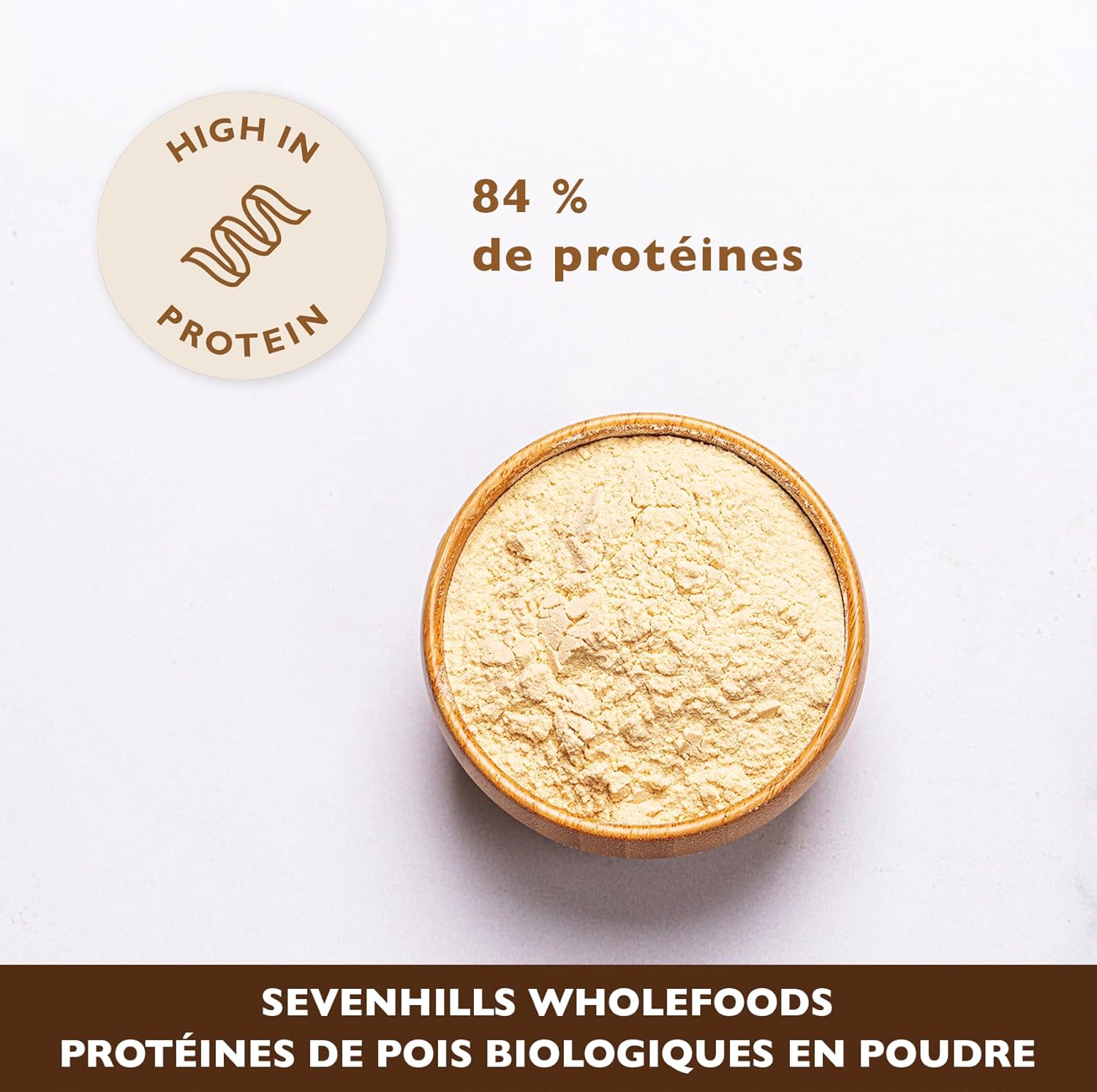 Detalle de Sevenhills Wholefoods Poudre de Protéines de Pois Bio 1,8 kg – 84% de protéines, naturelle et durable