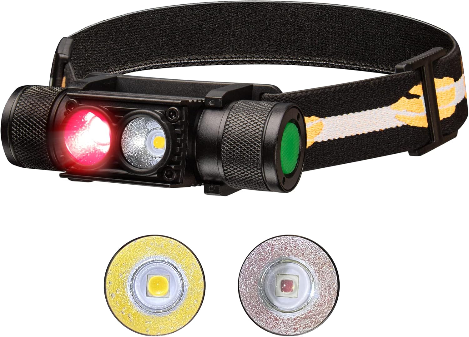 Detalle de Sofirn D25LR: Lampada frontale LED con luce rossa 661 nm e ricarica USB‑C