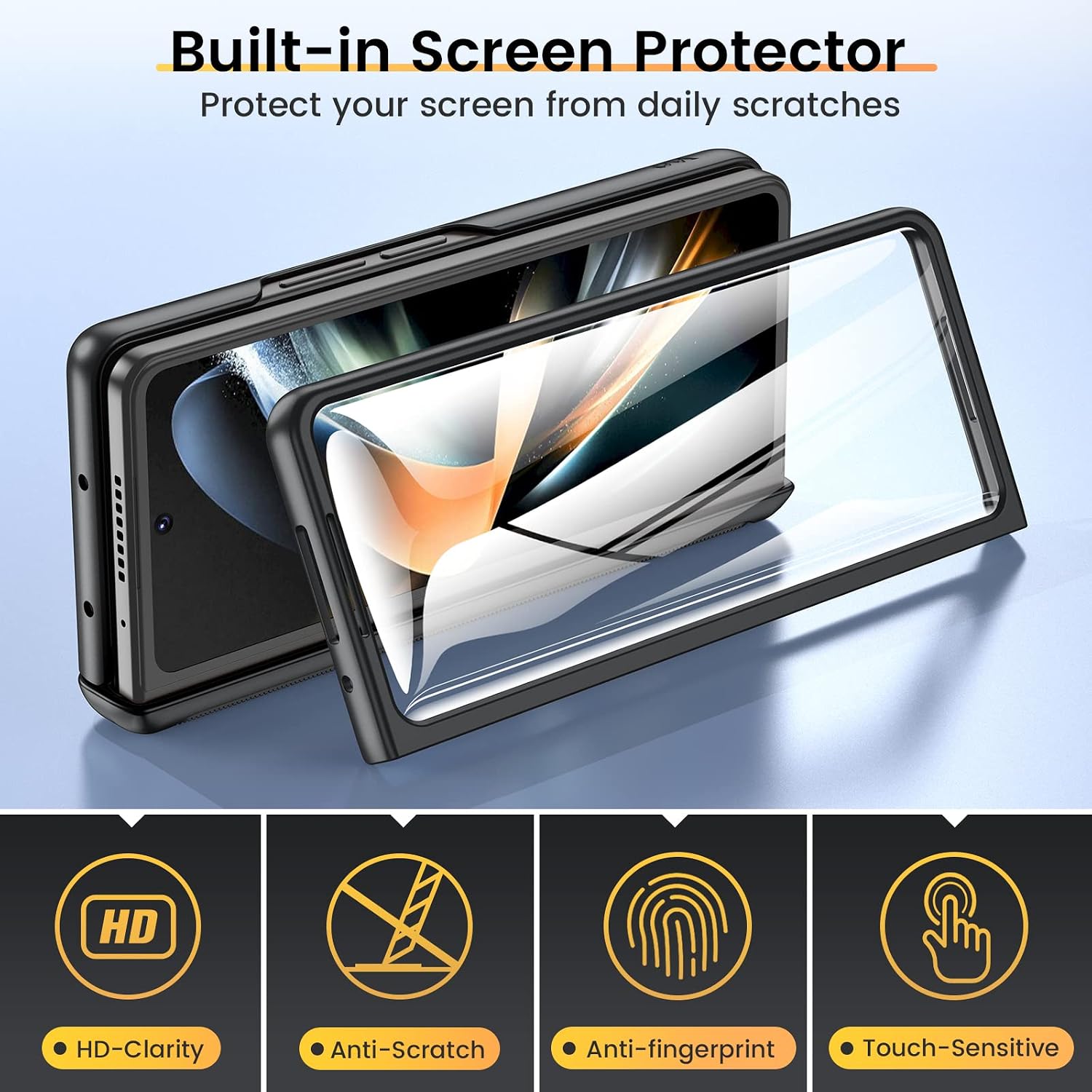 Detalle 1 de VEGO Galaxy Z Fold 4 Case with Hinge Protection, Camera Cover & Stand