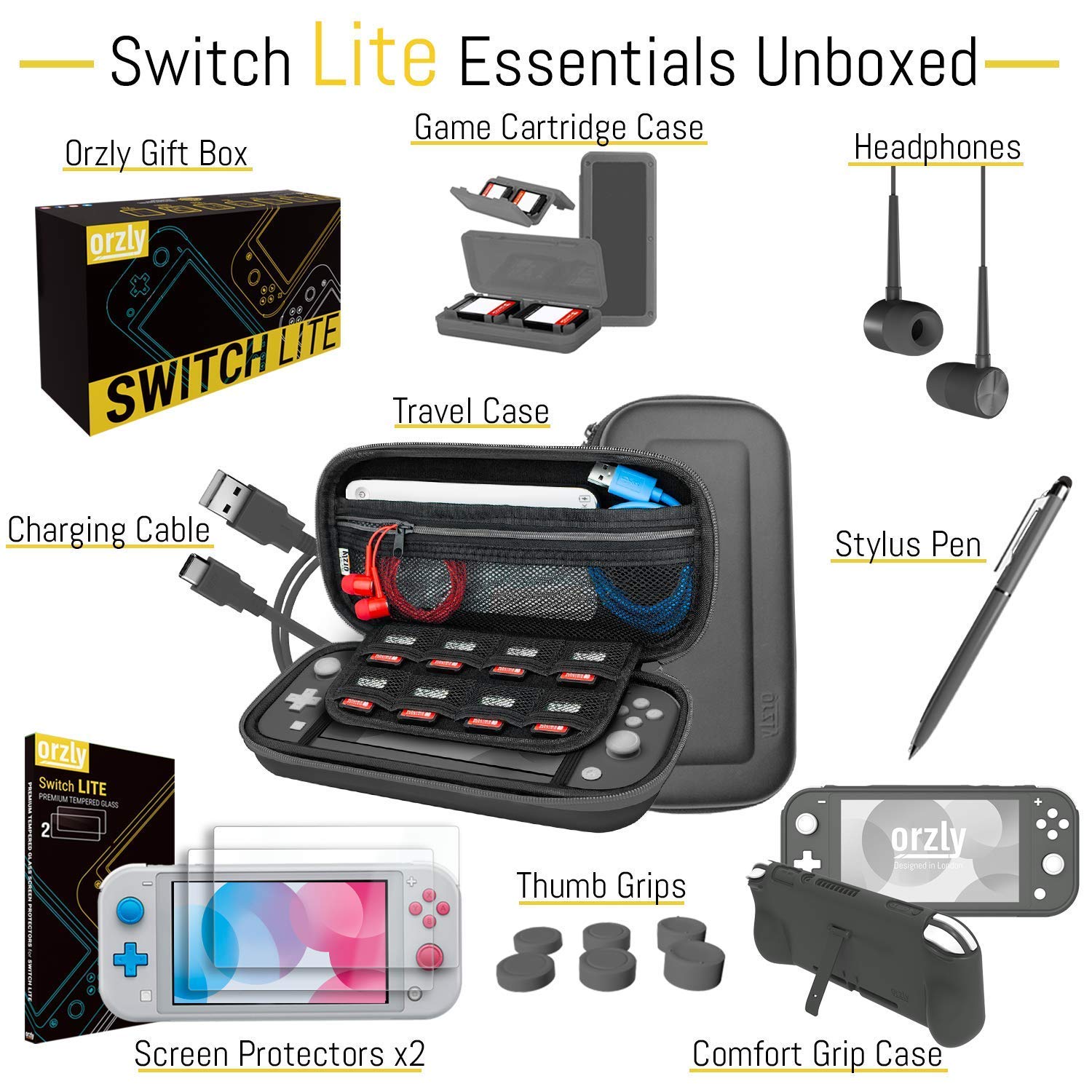 Detalle 1 de Orzly Switch Lite Zubehör Grau