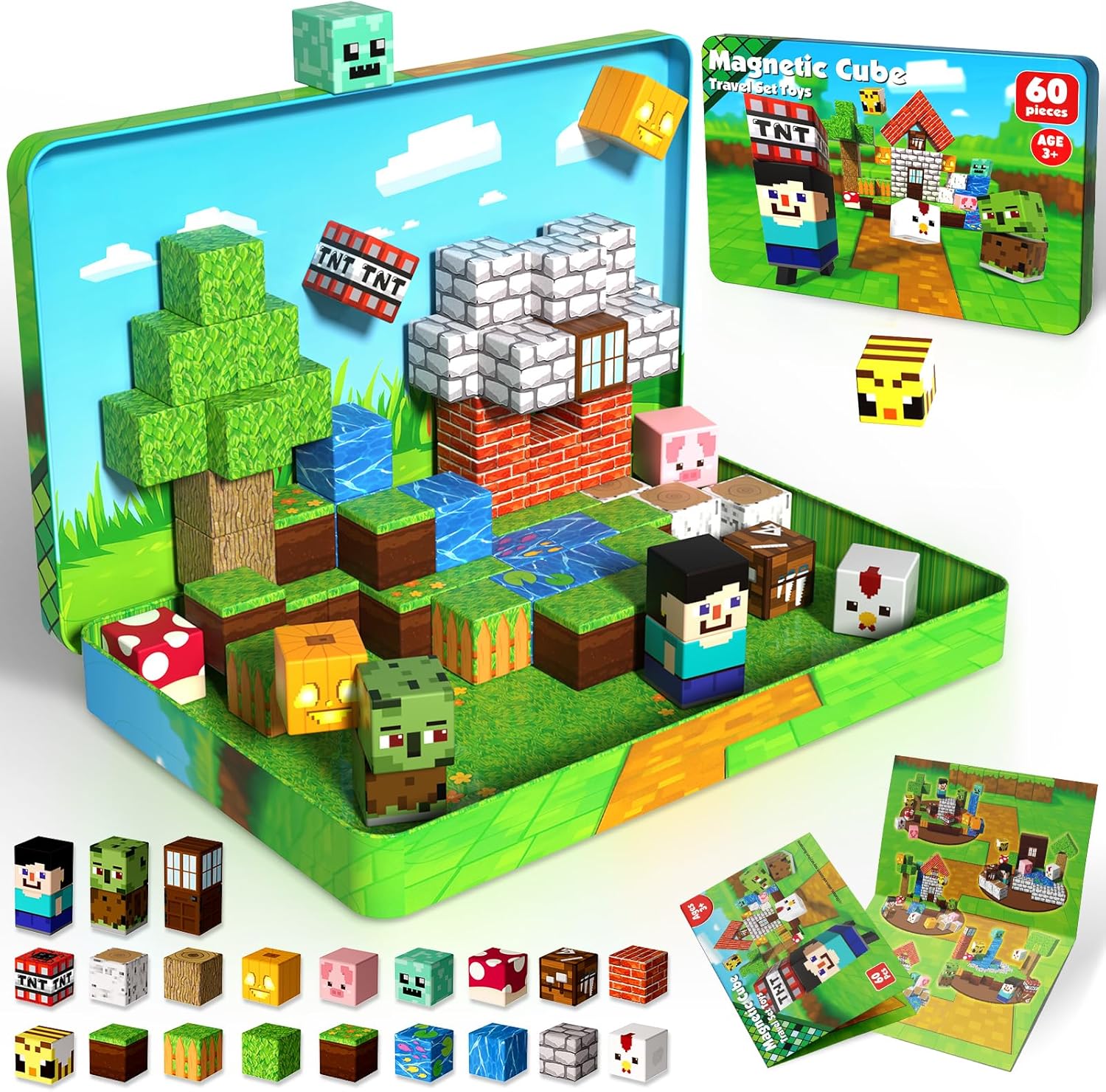 Detalle de Magnetic Blocks 60PCS travel magnetic tiles