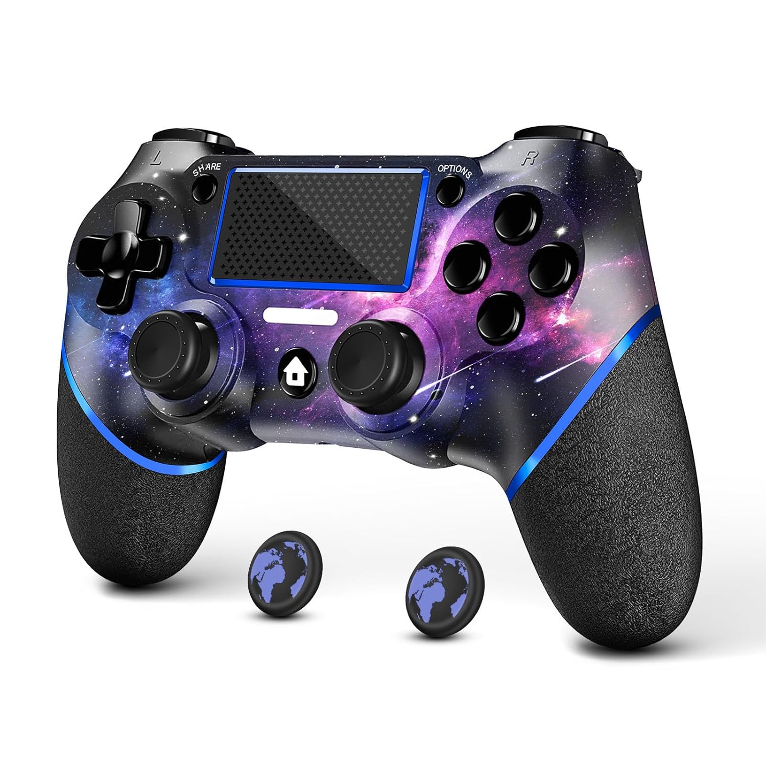 Detalle de AceGamer Wireless Controller for PS4 (Custom Design V2, Galaxy) with 3.5mm Audio Jack