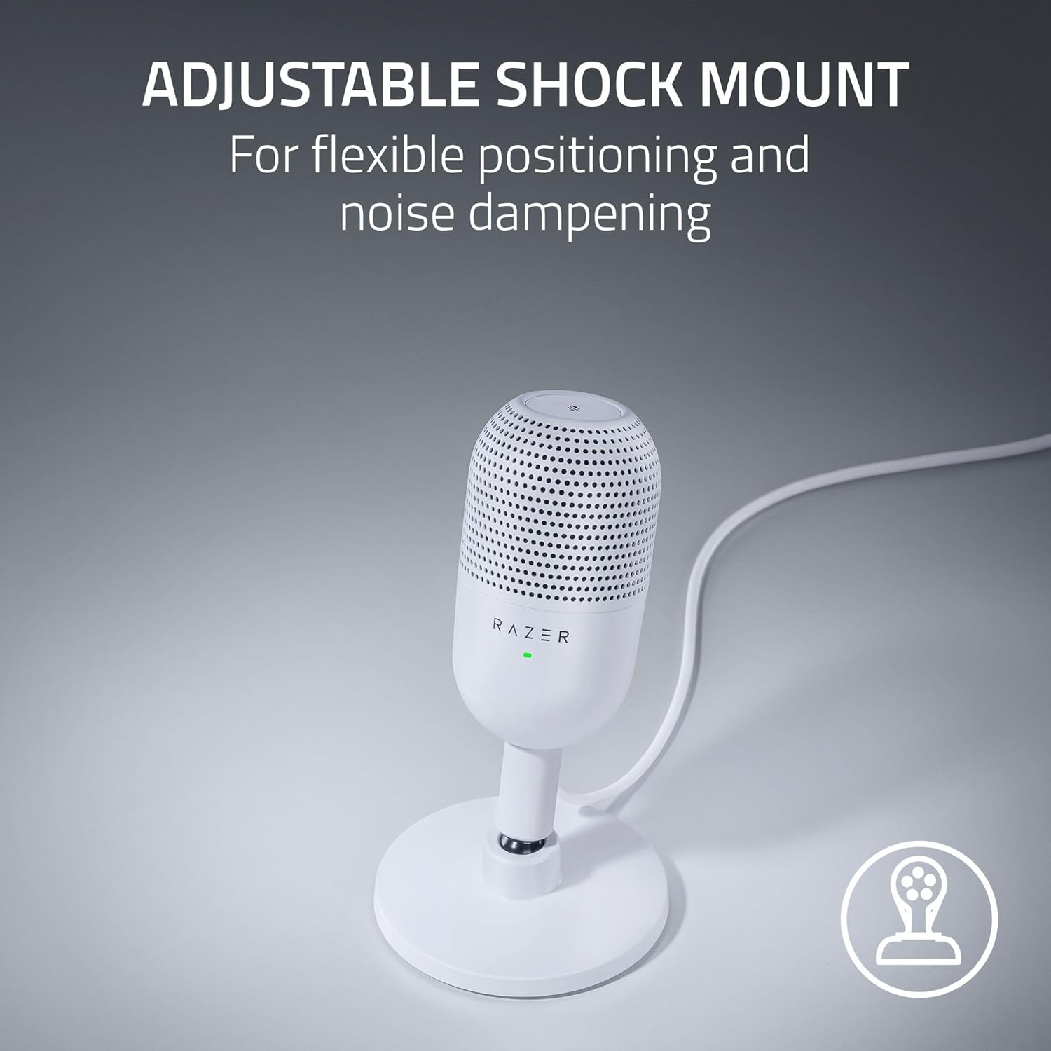 Thumbnail 4 de Razer Seiren V3 Mini (White) ultra-compact USB microphone with 14 mm condenser capsule and tap-to-mute