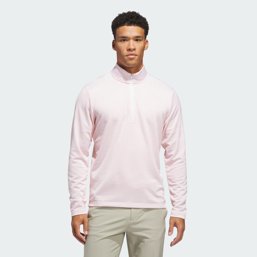 Detalle de Adidas Sudadera Performance Printed Quarter-Zip – naranja