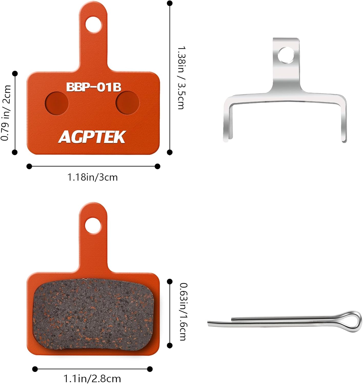 Detalle de AGPTEK Bike Brake Pads 4 Pairs — Disc Brake Pads for Shimano Compatibility