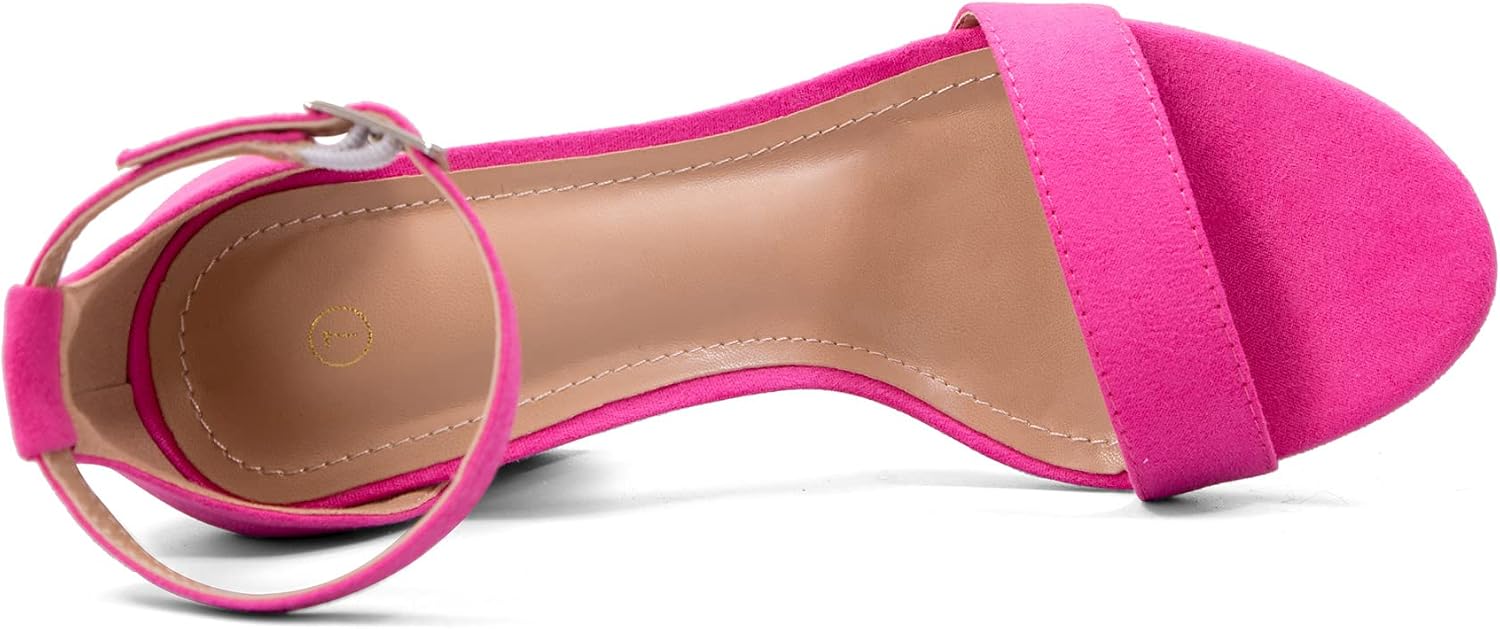 Detalle de COASIS Women's Chunky Block Heels Open Toe Ankle Strap Sandals