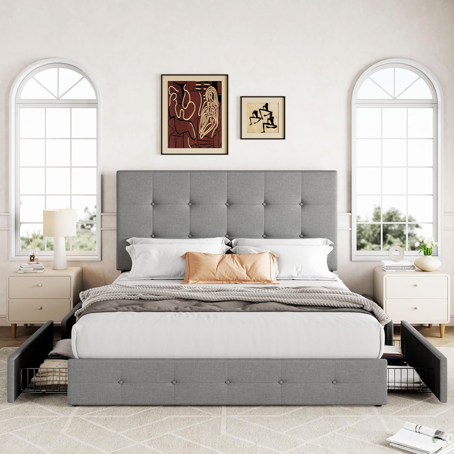 Detalle de Allewie Full Storage Bed Frame with 4 Drawers