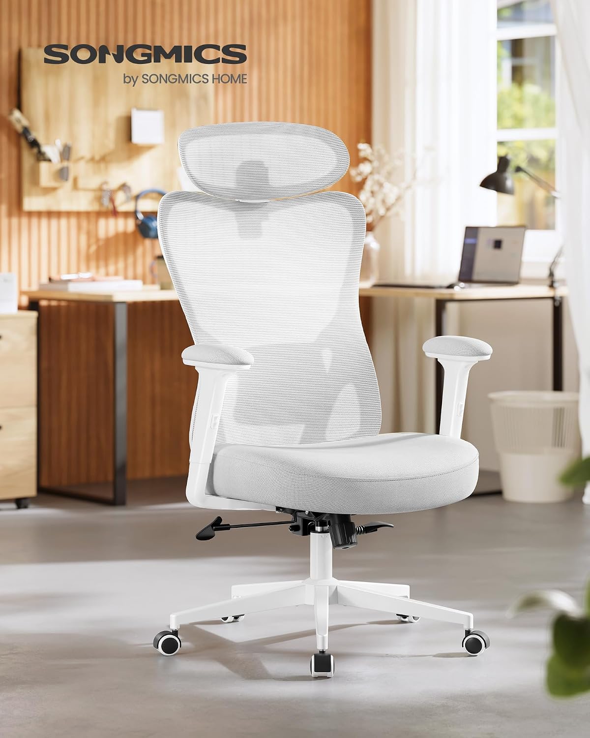 Thumbnail 1 de Sedia da ufficio ergonomica SONGMICS OBN066BH01 con supporto lombare e poggiatesta regolabili, portata fino a 150 kg