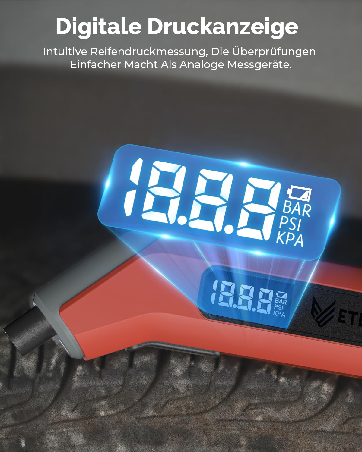 Thumbnail 4 de ETENWOLF T300Plus Reifendruckprüfer 0,2–13,8 Bar