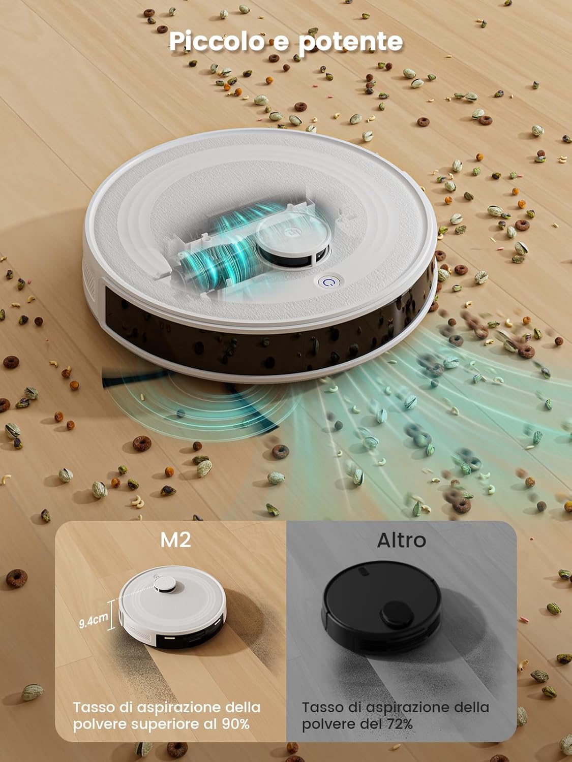 Thumbnail 3 de Lefant M2 robot aspirapolvere lavapavimenti con mappatura laser dToF, WiFi 2.4/5G e autonomia fino a 160 min