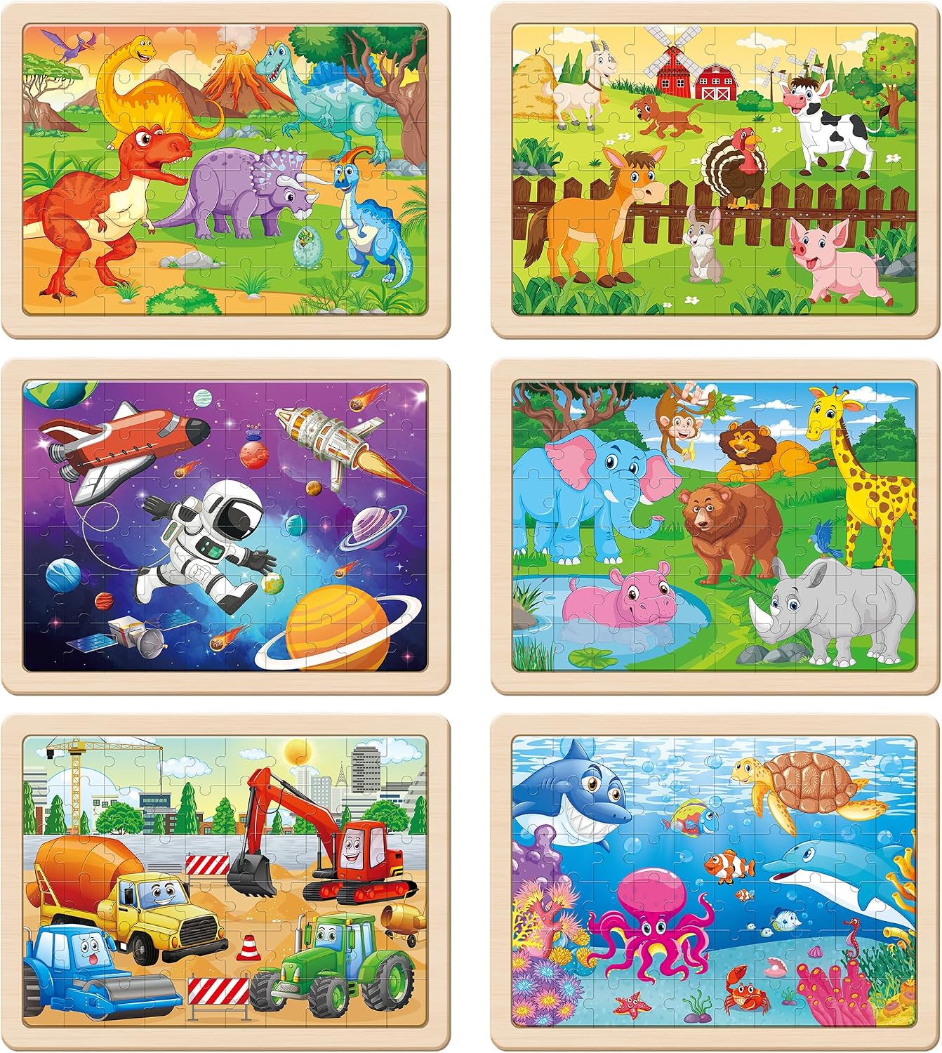 Detalle 2 de SYNARRY Wooden Puzzles 6-Pack 🧩