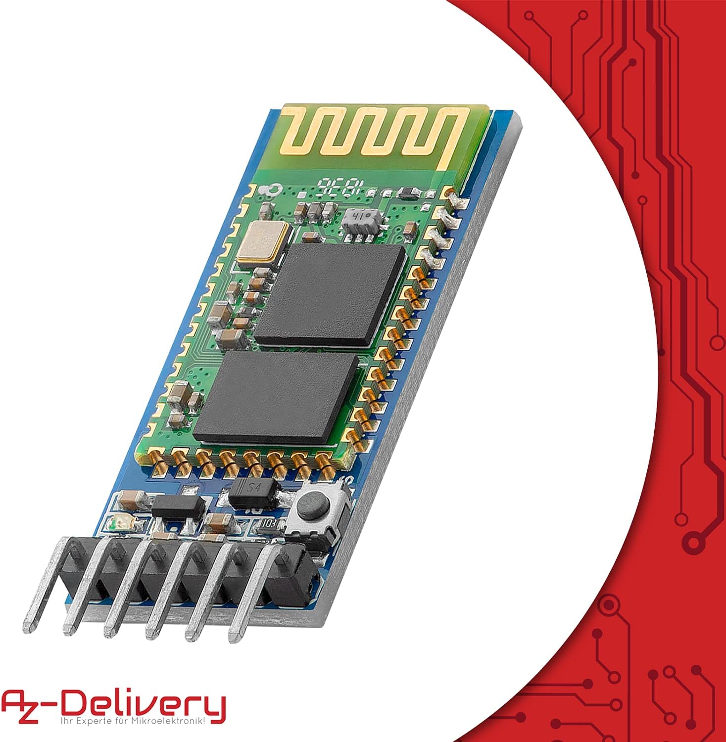 Thumbnail 3 de AZDelivery lot de 5 modules Bluetooth HC-05 / HC-06 (émetteur-récepteur) avec LED d’état, mode AT et E-Book