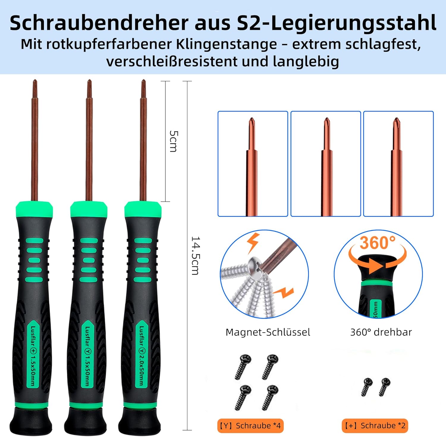 Thumbnail 1 de Lusflar Switch Reparatur-Set mit Y1.5/Y2.0 und PH000 Schraubendrehern (19-tlg.)