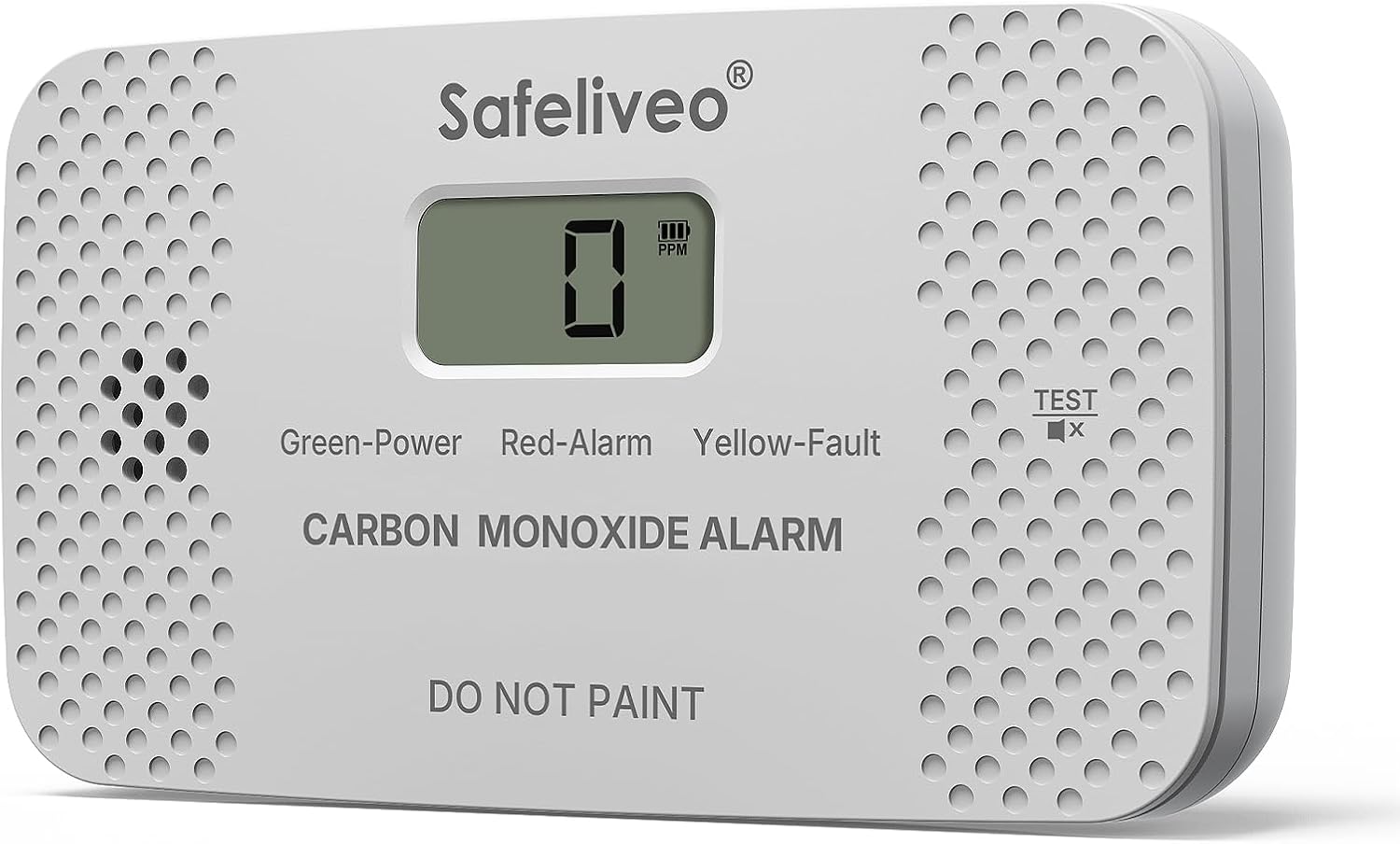 Detalle de Carbon Monoxide Detector with Digital Display (Light Grey) – 10-Year Sensor Life
