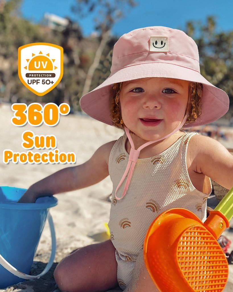 Thumbnail 1 de FURTALK Baby Sun Hat Smile Face Toddler Bucket Hat (0–5 Years) with UPF 50+