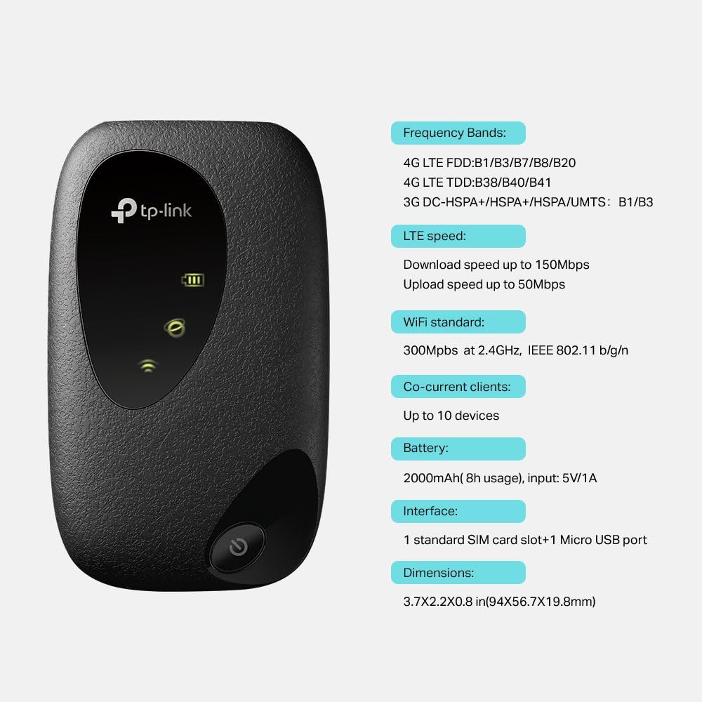 Detalle de TP-Link M7200 mobiler WLAN Router 2000mAh