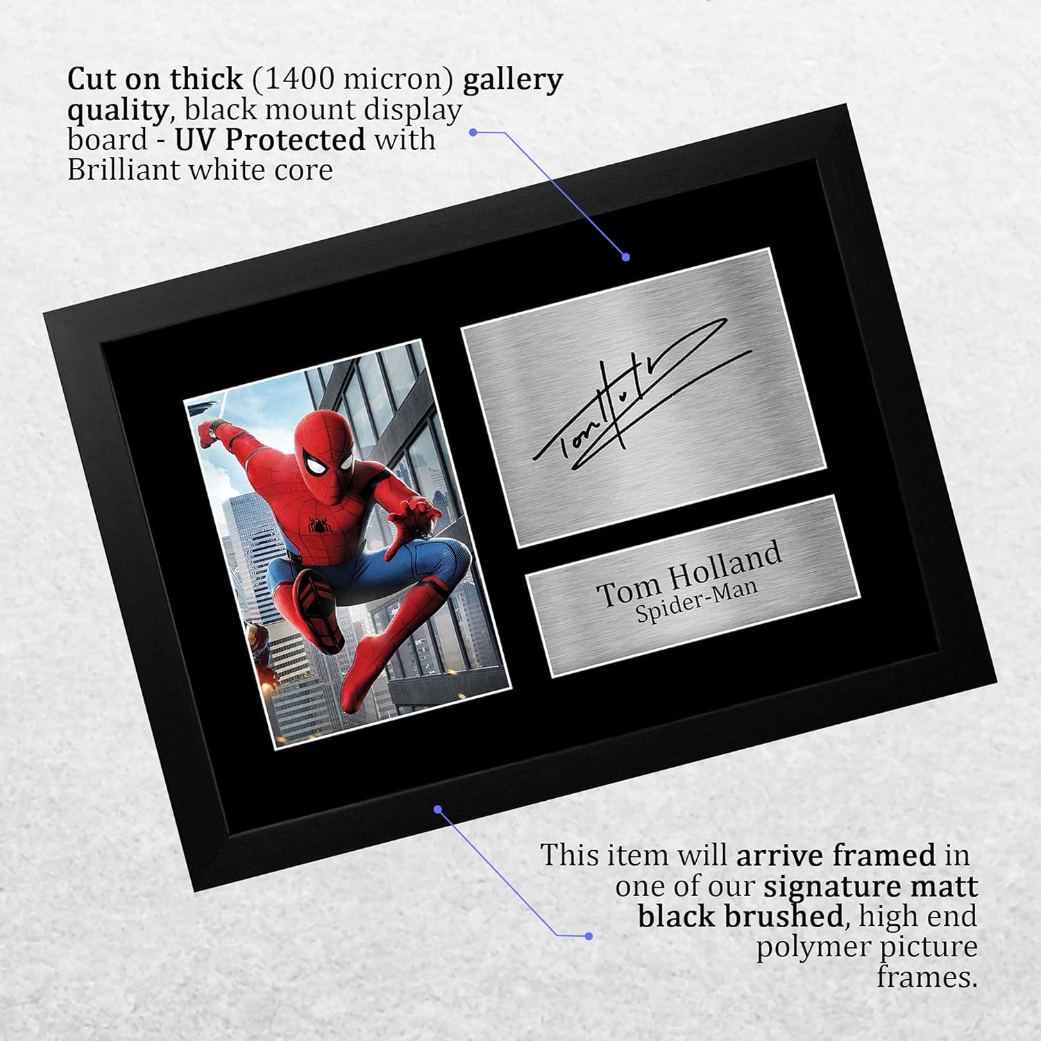 Thumbnail 2 de HWC Trading Tom Holland signed framed A4 print (Spider-Man) – gift-ready display