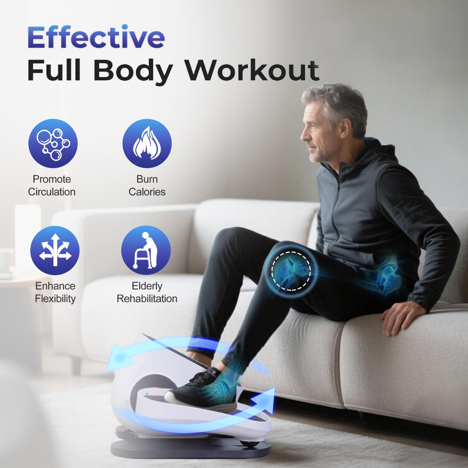 Thumbnail 6 de Under Desk Elliptical Machine with Remote: Quiet, Motorized Seated Pedal Exerci se for Home Office