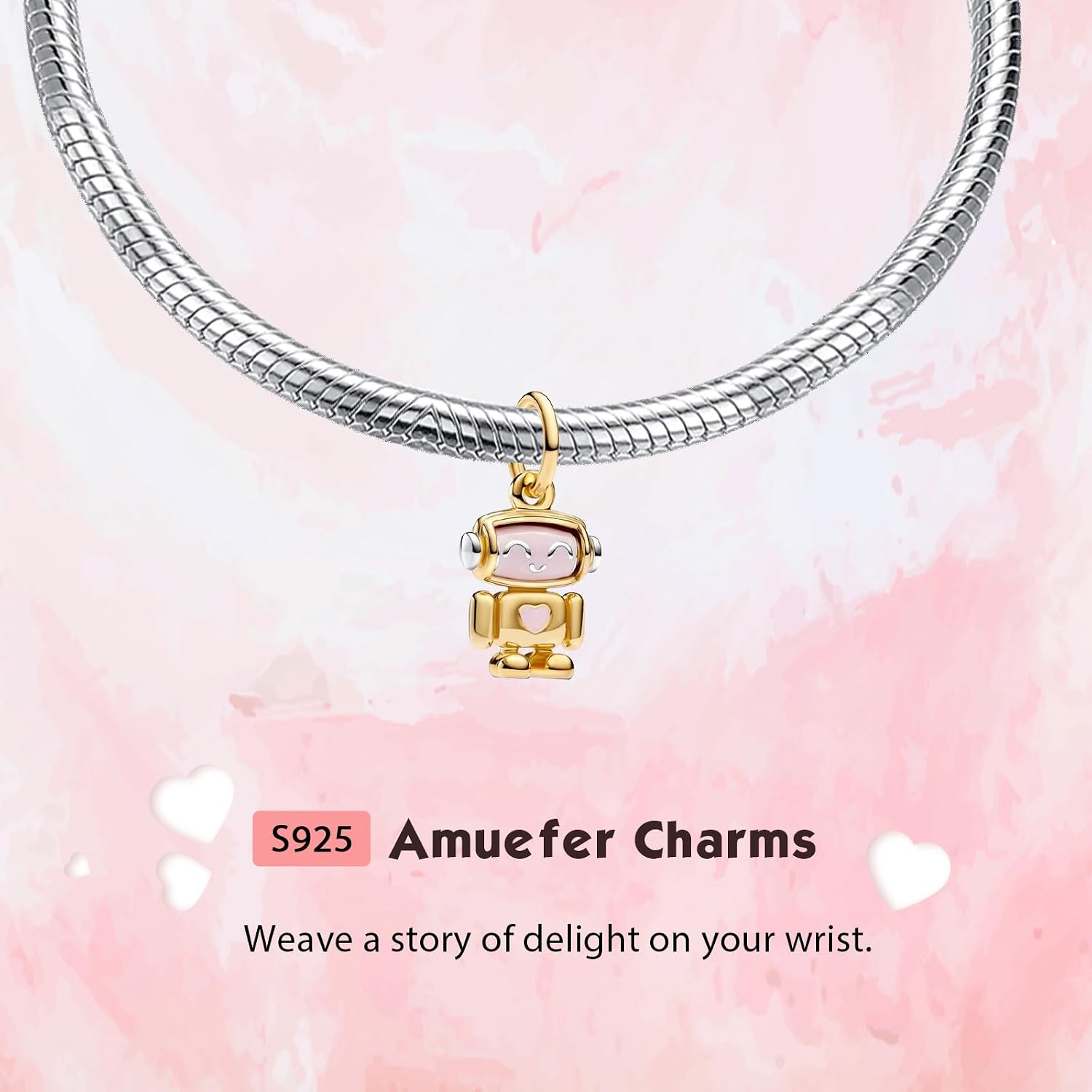Detalle de Amuefer 925 Sterling Silber Charms 4,8 mm