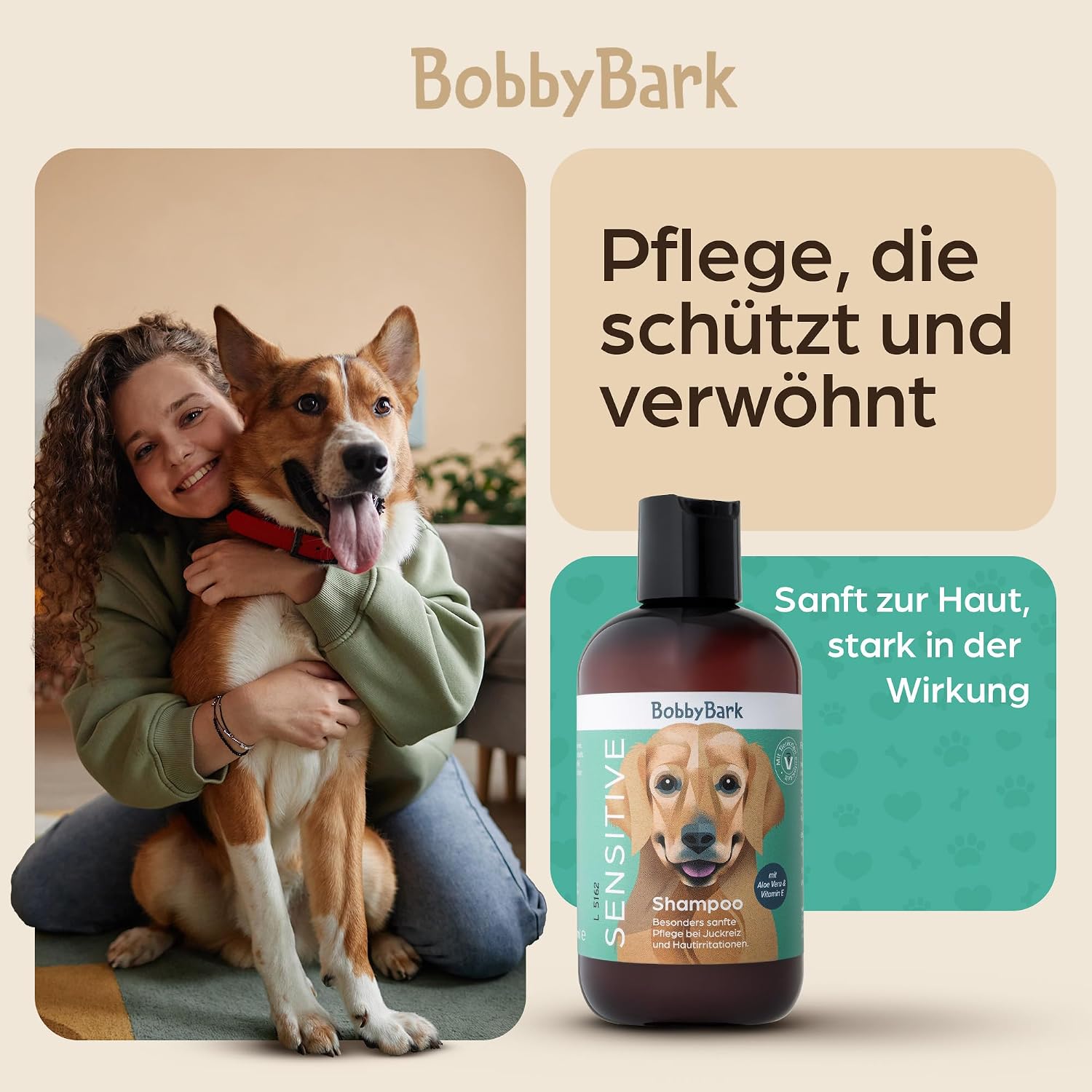 Detalle 2 de Bobby Bark Sensitiv Hundeshampoo – Parfümfrei, pH-neutral, 250 ml