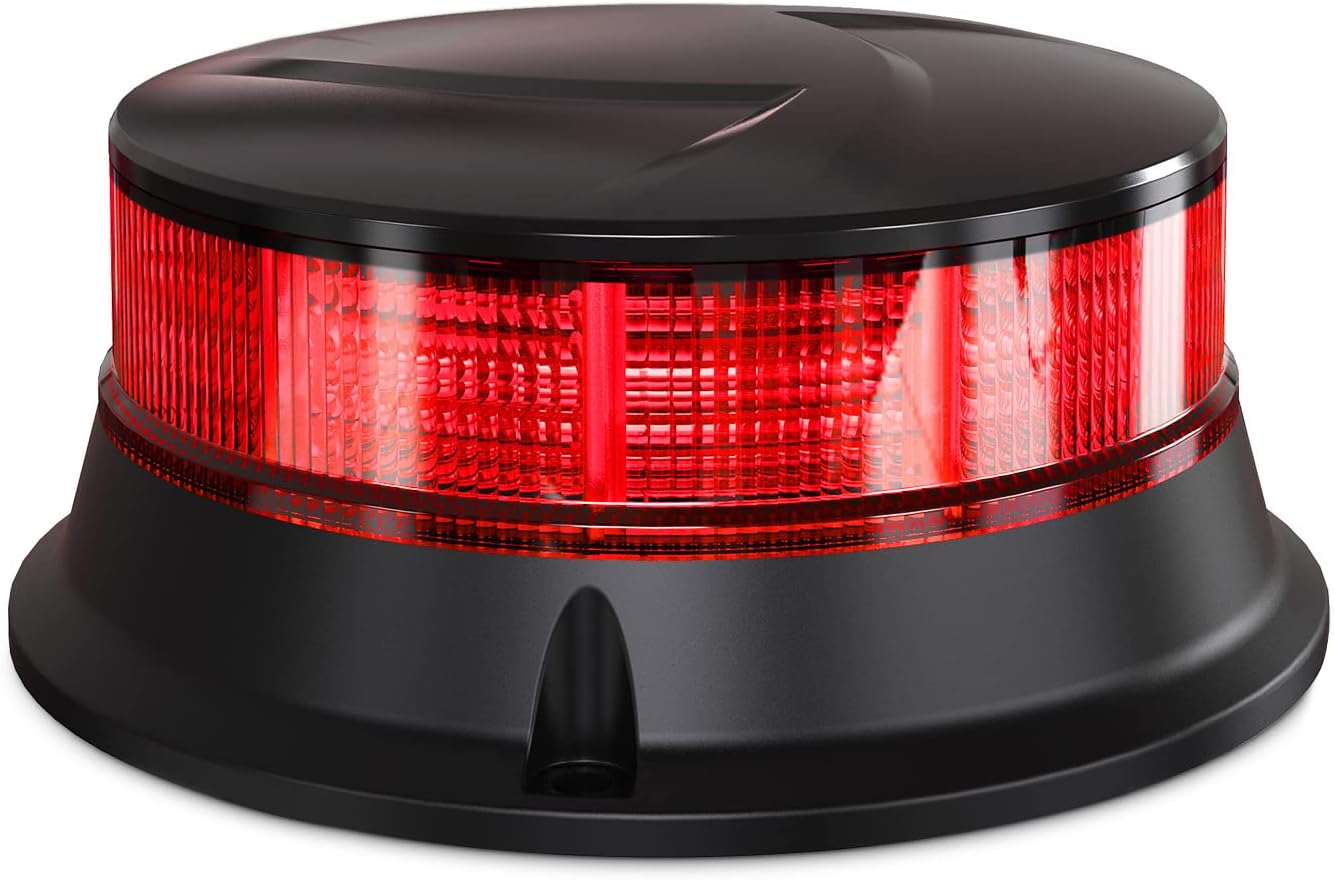 Detalle de Agrieyes Amber Beacon Light 4.2Inch – 360° Flashing Safety Light with Screw Mount